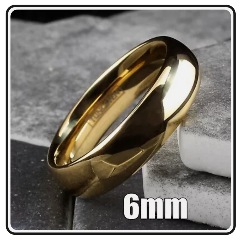 Tungsten Carbide 14K Gold Plated Polished Ring Comfort Fit, size 15